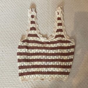 Crochet metallic crop top tank size medium